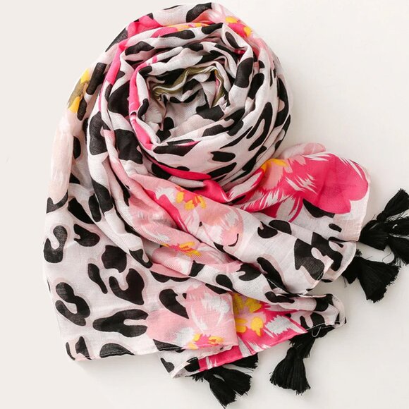 Animal Print Scarves and Shawls, Summertime Scarf Light weight Women Head Cover - Picture 2 of 5